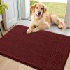 imageSmiry Dog Door Mat for Muddy Paws 59x24 Absorbs Moisture and Dirt Doormat NonSlip Washable Quick Dry Chenille Front Door Mat Indoor Entrance Entryway Carpet for Inside Floor CamelCaramel Russet