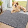 imageSmiry Dog Door Mat for Muddy Paws 59x24 Absorbs Moisture and Dirt Doormat NonSlip Washable Quick Dry Chenille Front Door Mat Indoor Entrance Entryway Carpet for Inside Floor CamelGrey