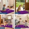 imageSmiry Dog Door Mat for Muddy Paws 59x24 Absorbs Moisture and Dirt Doormat NonSlip Washable Quick Dry Chenille Front Door Mat Indoor Entrance Entryway Carpet for Inside Floor CamelPurple