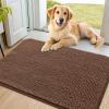 imageSmiry Dog Door Mat for Muddy Paws 59x24 Absorbs Moisture and Dirt Doormat NonSlip Washable Quick Dry Chenille Front Door Mat Indoor Entrance Entryway Carpet for Inside Floor CamelMocha