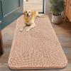 imageSmiry Dog Door Mat for Muddy Paws 59x24 Absorbs Moisture and Dirt Doormat NonSlip Washable Quick Dry Chenille Front Door Mat Indoor Entrance Entryway Carpet for Inside Floor CamelPeach