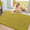 imageSmiry Dog Door Mat for Muddy Paws 59x24 Absorbs Moisture and Dirt Doormat NonSlip Washable Quick Dry Chenille Front Door Mat Indoor Entrance Entryway Carpet for Inside Floor CamelMustard Yellow