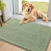 imageSmiry Dog Door Mat for Muddy Paws 59x24 Absorbs Moisture and Dirt Doormat NonSlip Washable Quick Dry Chenille Front Door Mat Indoor Entrance Entryway Carpet for Inside Floor CamelSage Green