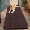 imageSmiry Dog Door Mat for Muddy Paws 59x24 Absorbs Moisture and Dirt Doormat NonSlip Washable Quick Dry Chenille Front Door Mat Indoor Entrance Entryway Carpet for Inside Floor CamelBrown