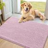 imageSmiry Dog Door Mat for Muddy Paws 59x24 Absorbs Moisture and Dirt Doormat NonSlip Washable Quick Dry Chenille Front Door Mat Indoor Entrance Entryway Carpet for Inside Floor CamelDusty Rose