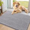 imageSmiry Dog Door Mat for Muddy Paws 59x24 Absorbs Moisture and Dirt Doormat NonSlip Washable Quick Dry Chenille Front Door Mat Indoor Entrance Entryway Carpet for Inside Floor CamelLight Grey
