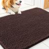 imageSmiry Dog Door Mat for Muddy Paws 59x24 Absorbs Moisture and Dirt Doormat NonSlip Washable Quick Dry Chenille Front Door Mat Indoor Entrance Entryway Carpet for Inside Floor CamelBrown