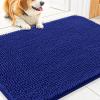 imageSmiry Dog Door Mat for Muddy Paws 59x24 Absorbs Moisture and Dirt Doormat NonSlip Washable Quick Dry Chenille Front Door Mat Indoor Entrance Entryway Carpet for Inside Floor CamelNavy Blue