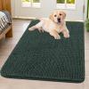 imageSmiry Dog Door Mat for Muddy Paws 59x24 Absorbs Moisture and Dirt Doormat NonSlip Washable Quick Dry Chenille Front Door Mat Indoor Entrance Entryway Carpet for Inside Floor CamelGreen