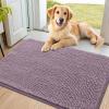 imageSmiry Dog Door Mat for Muddy Paws 59x24 Absorbs Moisture and Dirt Doormat NonSlip Washable Quick Dry Chenille Front Door Mat Indoor Entrance Entryway Carpet for Inside Floor CamelDeep Plum