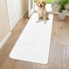 imageSmiry Dog Door Mat for Muddy Paws 59x24 Absorbs Moisture and Dirt Doormat NonSlip Washable Quick Dry Chenille Front Door Mat Indoor Entrance Entryway Carpet for Inside Floor CamelWhite