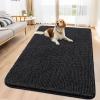 imageSmiry Dog Door Mat for Muddy Paws 59x24 Absorbs Moisture and Dirt Doormat NonSlip Washable Quick Dry Chenille Front Door Mat Indoor Entrance Entryway Carpet for Inside Floor CamelBlack
