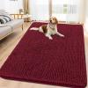imageSmiry Dog Door Mat for Muddy Paws 59x24 Absorbs Moisture and Dirt Doormat NonSlip Washable Quick Dry Chenille Front Door Mat Indoor Entrance Entryway Carpet for Inside Floor CamelBurgundy