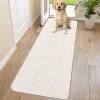 imageSmiry Dog Door Mat for Muddy Paws 59x24 Absorbs Moisture and Dirt Doormat NonSlip Washable Quick Dry Chenille Front Door Mat Indoor Entrance Entryway Carpet for Inside Floor CamelIvory