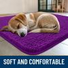imageSmiry Dog Door Mat for Muddy Paws 59x24 Absorbs Moisture and Dirt Doormat NonSlip Washable Quick Dry Chenille Front Door Mat Indoor Entrance Entryway Carpet for Inside Floor CamelPurple
