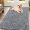 imageSmiry Dog Door Mat for Muddy Paws 59x24 Absorbs Moisture and Dirt Doormat NonSlip Washable Quick Dry Chenille Front Door Mat Indoor Entrance Entryway Carpet for Inside Floor CamelGrey