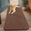 imageSmiry Dog Door Mat for Muddy Paws 59x24 Absorbs Moisture and Dirt Doormat NonSlip Washable Quick Dry Chenille Front Door Mat Indoor Entrance Entryway Carpet for Inside Floor CamelMocha