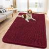 imageSmiry Dog Door Mat for Muddy Paws 59x24 Absorbs Moisture and Dirt Doormat NonSlip Washable Quick Dry Chenille Front Door Mat Indoor Entrance Entryway Carpet for Inside Floor CamelBurgundy
