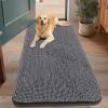 imageSmiry Dog Door Mat for Muddy Paws 59x24 Absorbs Moisture and Dirt Doormat NonSlip Washable Quick Dry Chenille Front Door Mat Indoor Entrance Entryway Carpet for Inside Floor CamelDark Grey
