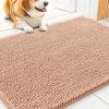 imageSmiry Dog Door Mat for Muddy Paws 59x24 Absorbs Moisture and Dirt Doormat NonSlip Washable Quick Dry Chenille Front Door Mat Indoor Entrance Entryway Carpet for Inside Floor CamelPeach