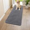 imageSmiry Dog Door Mat for Muddy Paws 59x24 Absorbs Moisture and Dirt Doormat NonSlip Washable Quick Dry Chenille Front Door Mat Indoor Entrance Entryway Carpet for Inside Floor CamelDark Grey