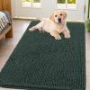 imageSmiry Dog Door Mat for Muddy Paws 59x24 Absorbs Moisture and Dirt Doormat NonSlip Washable Quick Dry Chenille Front Door Mat Indoor Entrance Entryway Carpet for Inside Floor CamelGreen