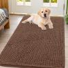 imageSmiry Dog Door Mat for Muddy Paws 59x24 Absorbs Moisture and Dirt Doormat NonSlip Washable Quick Dry Chenille Front Door Mat Indoor Entrance Entryway Carpet for Inside Floor CamelMocha