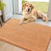 imageSmiry Dog Door Mat for Muddy Paws 59x24 Absorbs Moisture and Dirt Doormat NonSlip Washable Quick Dry Chenille Front Door Mat Indoor Entrance Entryway Carpet for Inside Floor CamelOrange