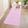 imageSmiry Dog Door Mat for Muddy Paws 59x24 Absorbs Moisture and Dirt Doormat NonSlip Washable Quick Dry Chenille Front Door Mat Indoor Entrance Entryway Carpet for Inside Floor CamelPink