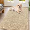 imageSmiry Dog Door Mat for Muddy Paws 59x24 Absorbs Moisture and Dirt Doormat NonSlip Washable Quick Dry Chenille Front Door Mat Indoor Entrance Entryway Carpet for Inside Floor CamelBeige
