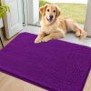 imageSmiry Dog Door Mat for Muddy Paws 59x24 Absorbs Moisture and Dirt Doormat NonSlip Washable Quick Dry Chenille Front Door Mat Indoor Entrance Entryway Carpet for Inside Floor CamelPurple