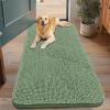 imageSmiry Dog Door Mat for Muddy Paws 59x24 Absorbs Moisture and Dirt Doormat NonSlip Washable Quick Dry Chenille Front Door Mat Indoor Entrance Entryway Carpet for Inside Floor CamelOlive Green