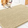 imageSmiry Dog Door Mat for Muddy Paws 59x24 Absorbs Moisture and Dirt Doormat NonSlip Washable Quick Dry Chenille Front Door Mat Indoor Entrance Entryway Carpet for Inside Floor CamelCream White