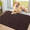 imageSmiry Dog Door Mat for Muddy Paws 59x24 Absorbs Moisture and Dirt Doormat NonSlip Washable Quick Dry Chenille Front Door Mat Indoor Entrance Entryway Carpet for Inside Floor CamelBrown