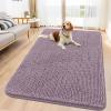 imageSmiry Dog Door Mat for Muddy Paws 59x24 Absorbs Moisture and Dirt Doormat NonSlip Washable Quick Dry Chenille Front Door Mat Indoor Entrance Entryway Carpet for Inside Floor CamelDeep Plum