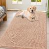 imageSmiry Dog Door Mat for Muddy Paws 59x24 Absorbs Moisture and Dirt Doormat NonSlip Washable Quick Dry Chenille Front Door Mat Indoor Entrance Entryway Carpet for Inside Floor CamelPeach