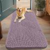 imageSmiry Dog Door Mat for Muddy Paws 59x24 Absorbs Moisture and Dirt Doormat NonSlip Washable Quick Dry Chenille Front Door Mat Indoor Entrance Entryway Carpet for Inside Floor CamelDeep Plum