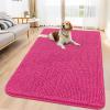 imageSmiry Dog Door Mat for Muddy Paws 59x24 Absorbs Moisture and Dirt Doormat NonSlip Washable Quick Dry Chenille Front Door Mat Indoor Entrance Entryway Carpet for Inside Floor CamelHot Pink