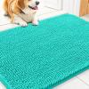 imageSmiry Dog Door Mat for Muddy Paws 59x24 Absorbs Moisture and Dirt Doormat NonSlip Washable Quick Dry Chenille Front Door Mat Indoor Entrance Entryway Carpet for Inside Floor CamelTeal
