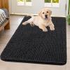 imageSmiry Dog Door Mat for Muddy Paws 59x24 Absorbs Moisture and Dirt Doormat NonSlip Washable Quick Dry Chenille Front Door Mat Indoor Entrance Entryway Carpet for Inside Floor CamelBlack