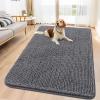 imageSmiry Dog Door Mat for Muddy Paws 59x24 Absorbs Moisture and Dirt Doormat NonSlip Washable Quick Dry Chenille Front Door Mat Indoor Entrance Entryway Carpet for Inside Floor CamelDark Grey