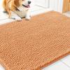 imageSmiry Dog Door Mat for Muddy Paws 59x24 Absorbs Moisture and Dirt Doormat NonSlip Washable Quick Dry Chenille Front Door Mat Indoor Entrance Entryway Carpet for Inside Floor CamelOrange