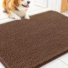 imageSmiry Dog Door Mat for Muddy Paws 59x24 Absorbs Moisture and Dirt Doormat NonSlip Washable Quick Dry Chenille Front Door Mat Indoor Entrance Entryway Carpet for Inside Floor CamelMocha