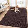 imageSmiry Dog Door Mat for Muddy Paws 59x24 Absorbs Moisture and Dirt Doormat NonSlip Washable Quick Dry Chenille Front Door Mat Indoor Entrance Entryway Carpet for Inside Floor CamelBrown