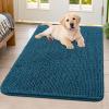 imageSmiry Dog Door Mat for Muddy Paws 59x24 Absorbs Moisture and Dirt Doormat NonSlip Washable Quick Dry Chenille Front Door Mat Indoor Entrance Entryway Carpet for Inside Floor CamelAtlantic Blue
