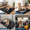 imageSmiry Dog Door Mat for Muddy Paws 59x24 Absorbs Moisture and Dirt Doormat NonSlip Washable Quick Dry Chenille Front Door Mat Indoor Entrance Entryway Carpet for Inside Floor CamelBlack