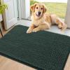 imageSmiry Dog Door Mat for Muddy Paws 59x24 Absorbs Moisture and Dirt Doormat NonSlip Washable Quick Dry Chenille Front Door Mat Indoor Entrance Entryway Carpet for Inside Floor CamelGreen