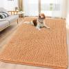 imageSmiry Dog Door Mat for Muddy Paws 59x24 Absorbs Moisture and Dirt Doormat NonSlip Washable Quick Dry Chenille Front Door Mat Indoor Entrance Entryway Carpet for Inside Floor CamelOrange