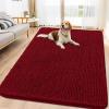 imageSmiry Dog Door Mat for Muddy Paws 59x24 Absorbs Moisture and Dirt Doormat NonSlip Washable Quick Dry Chenille Front Door Mat Indoor Entrance Entryway Carpet for Inside Floor CamelRed
