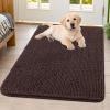 imageSmiry Dog Door Mat for Muddy Paws 59x24 Absorbs Moisture and Dirt Doormat NonSlip Washable Quick Dry Chenille Front Door Mat Indoor Entrance Entryway Carpet for Inside Floor CamelBrown